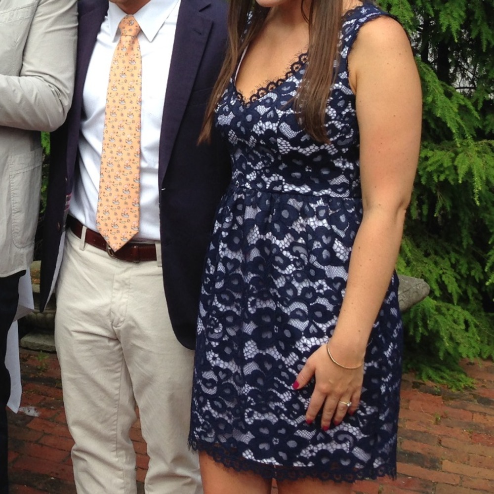 Navy Lace Shoshanna Dress